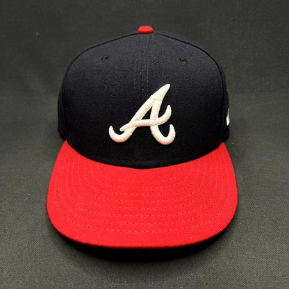 New Era 59FIFTY Atlanta Braves On-Field Fitted Hat 6 7/8 Navy Red MLB Cap