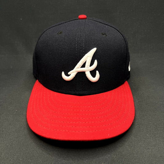 New Era 59FIFTY Atlanta Braves On-Field Fitted Hat 6 7/8 Navy Red MLB Cap