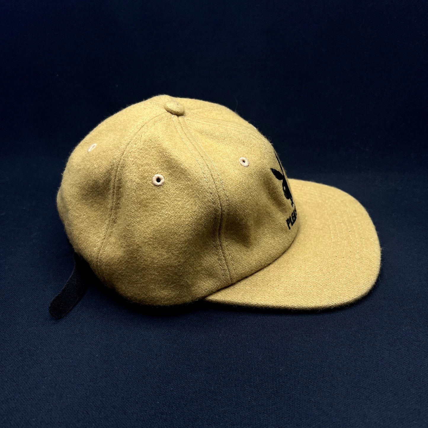 PLEASURES x Playboy Bunny Wool Strapback Hat Mustard 2021 Leather Strap