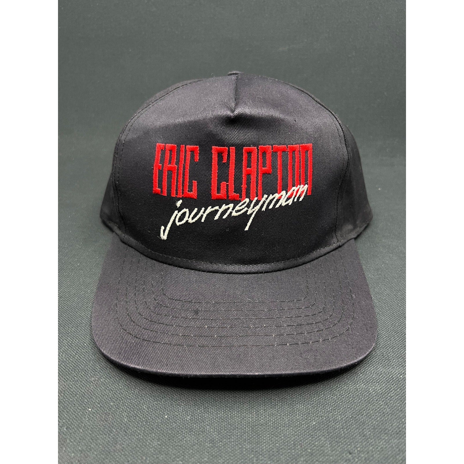 Vintage 1989 Eric Clapton Journeyman Tour Hat Black Embroidered Snapback Taiwan