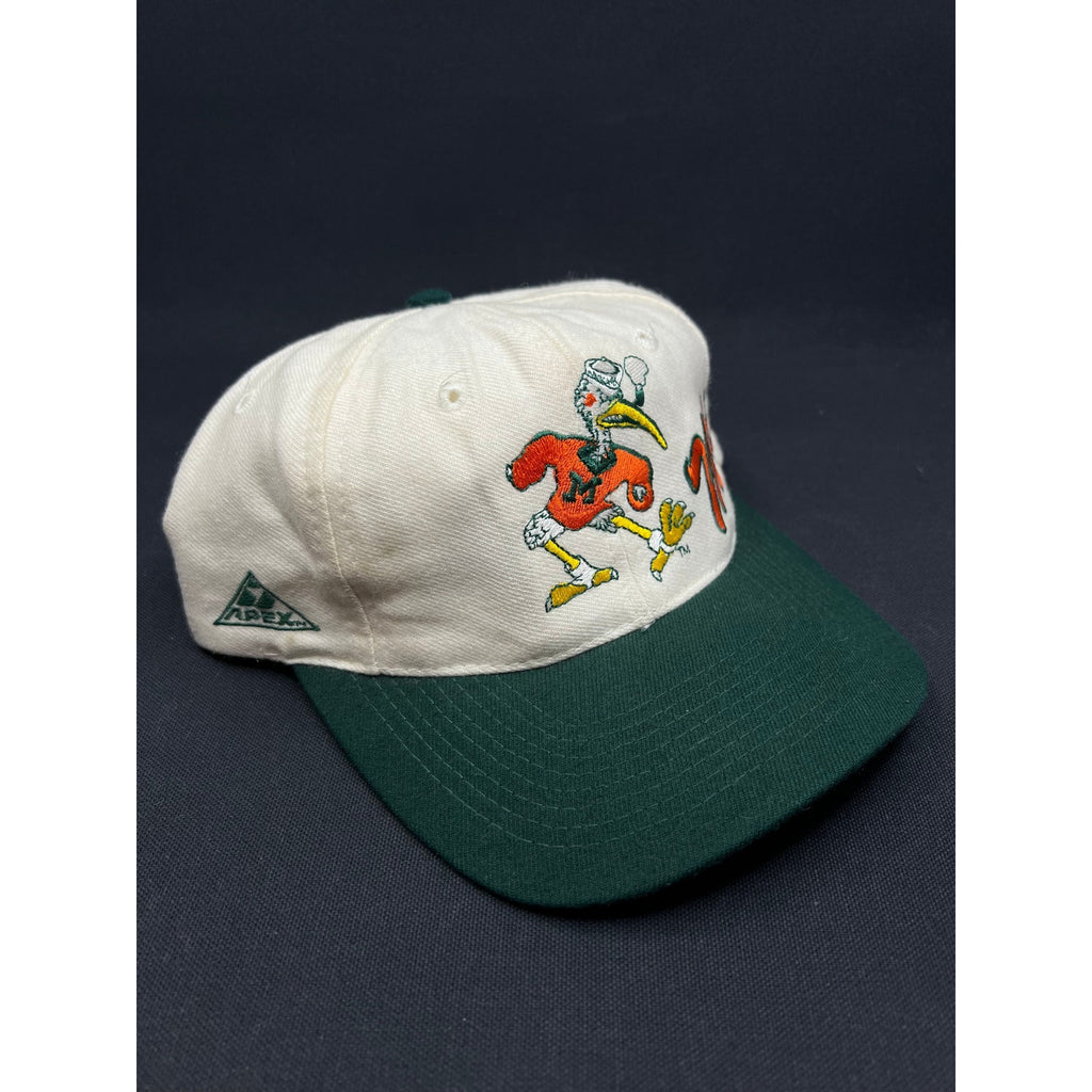 Vintage Miami Hurricanes Apex One Varsity Snapback – Ibis Logo, Made in Taiwan
