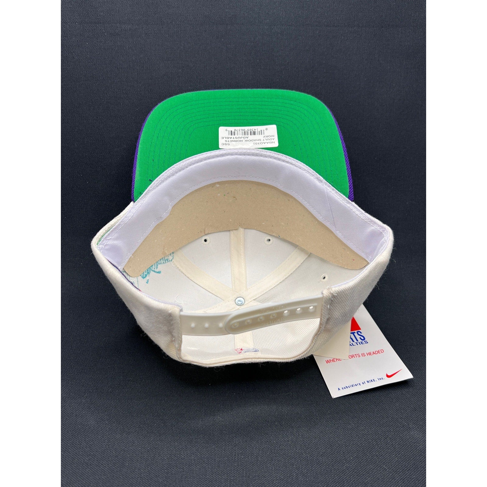 Vintage Charlotte Hornets Shadow Script Hat by Sports Specialties NWT