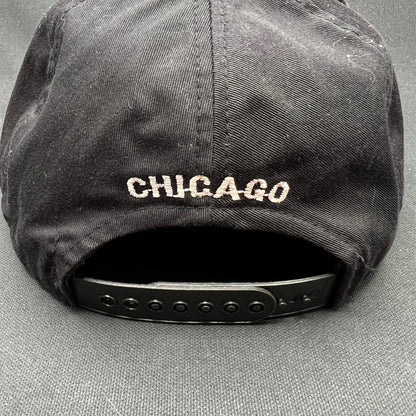 Vintage Chicago Bulls AJD Snapback Hat NBA Korea Black Red Script
