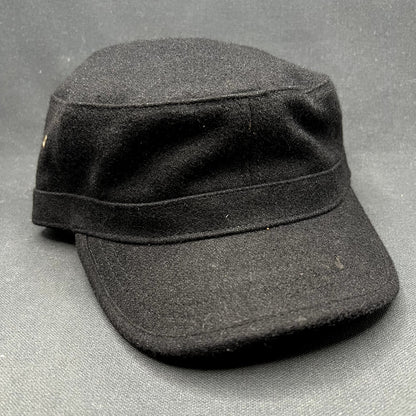 Peter Grimm Black Wool Blend Military Cadet Cap OS