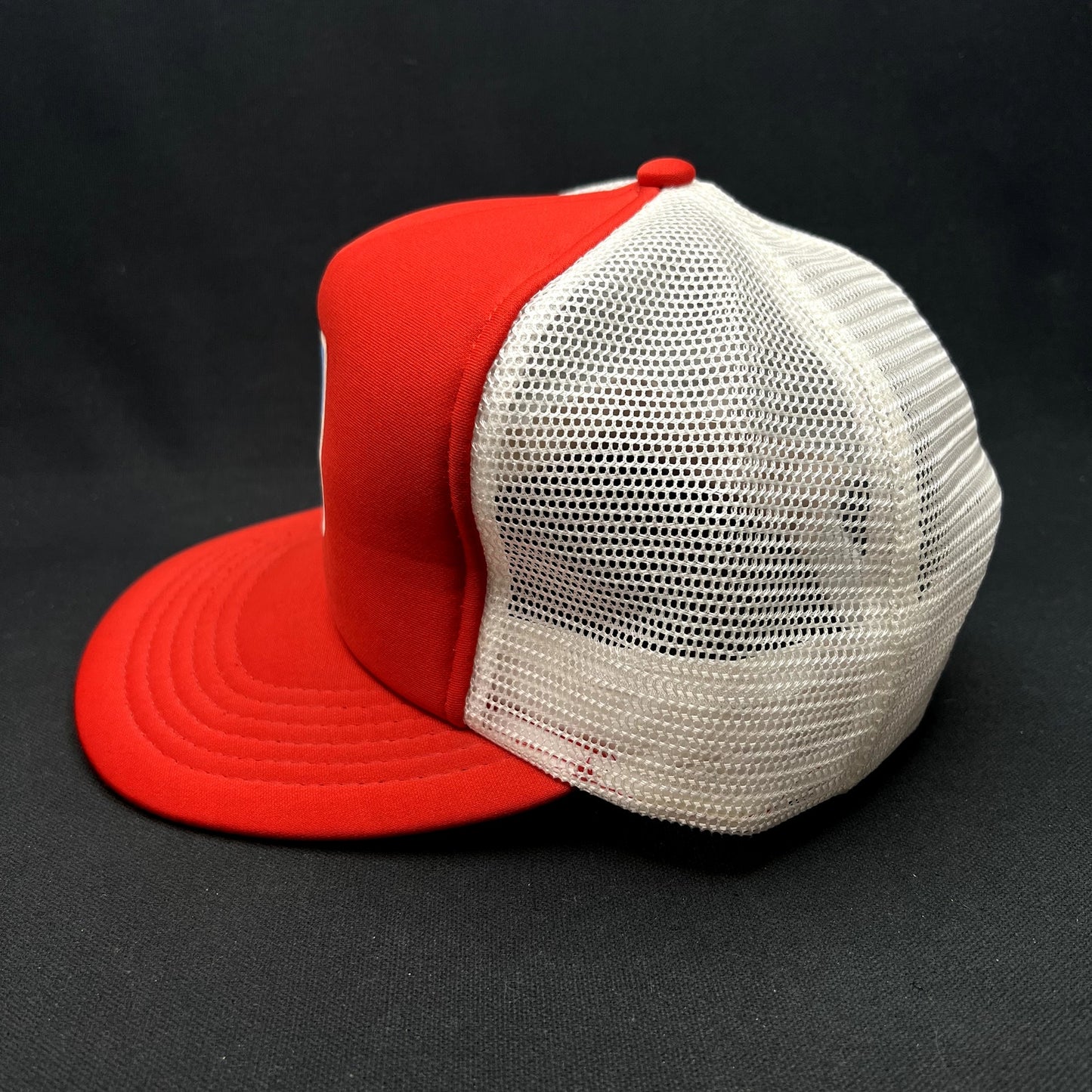 Vintage 1980s Domino’s Pizza Sample Trucker Snapback Hat Red White USA