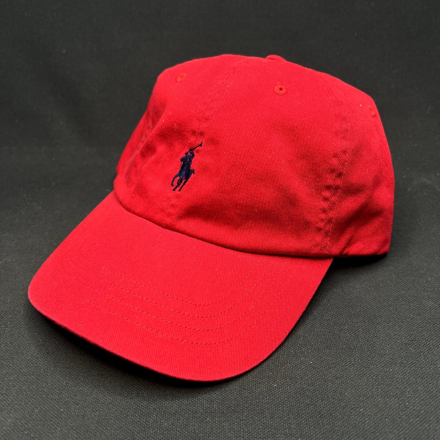 Vintage Polo Ralph Lauren Red Strapback Pony Hat Cap Classic Cotton