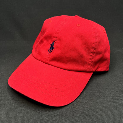 Vintage Polo Ralph Lauren Red Strapback Pony Hat Cap Classic Cotton