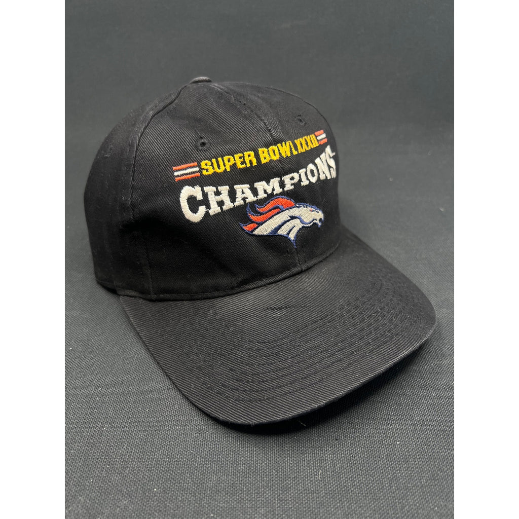 Vintage 1998 Denver Broncos Super Bowl XXXII Champions Hat – Headmaster Black Strapback