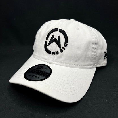 Music Logo New Era 9TWENTY Strapback Hat White Black Dad Cap