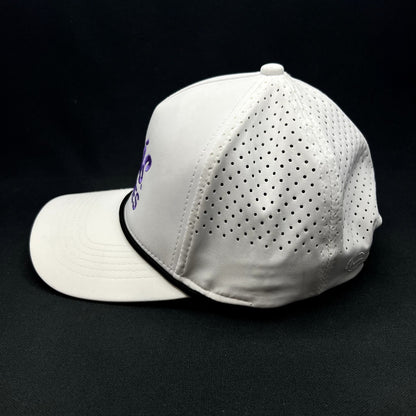 Más Birdies Taco Bell Foundation Golf Snapback Hat White Purple Outdoor Cap