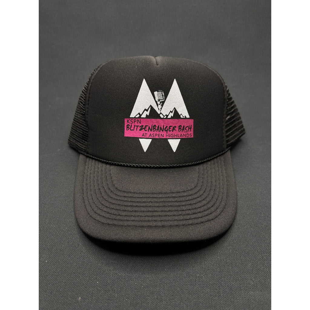 KSPN Blitzenbanger Bash Aspen Highlands Trucker Hat – Black Foam Mesh Snapback