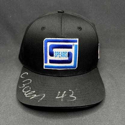 Vintage Spears Racing Snapback Hat Autographed Black Blue Cap