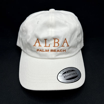 ALBA Palm Beach Strapback Hat White Yupoong Adjustable Cap