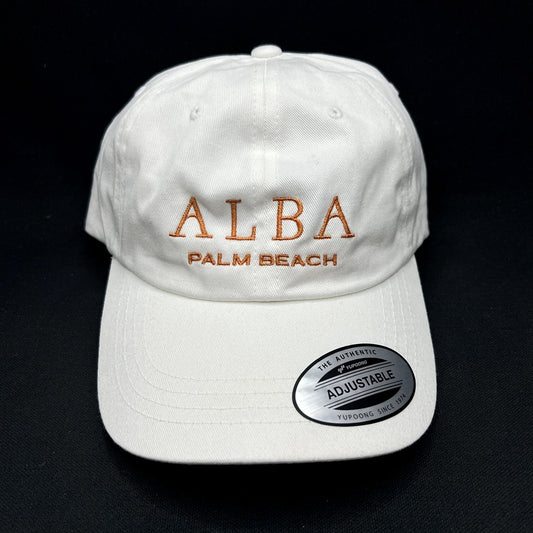 ALBA Palm Beach Strapback Hat White Yupoong Adjustable Cap