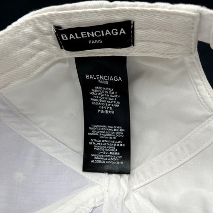 Balenciaga Languages Logo White Strapback Hat Made In Italy