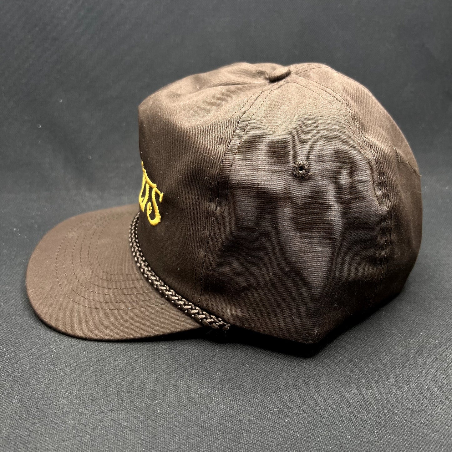 Vintage Walt’s Bar Script Snapback Hat Brown Rope KC Cap Made in Bangladesh