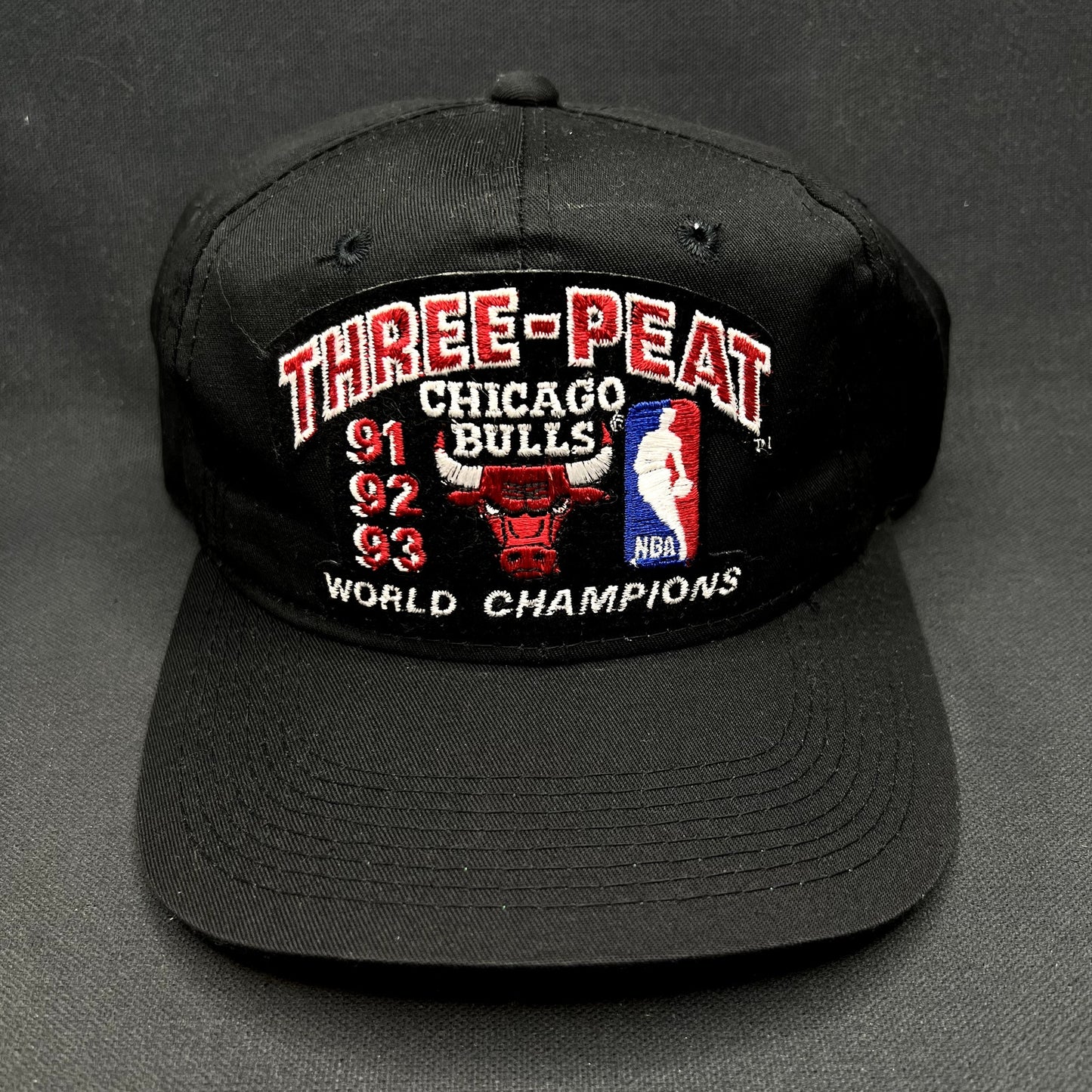 Vintage Chicago Bulls Three-Peat 1991 1992 1993 Champions Snapback Hat