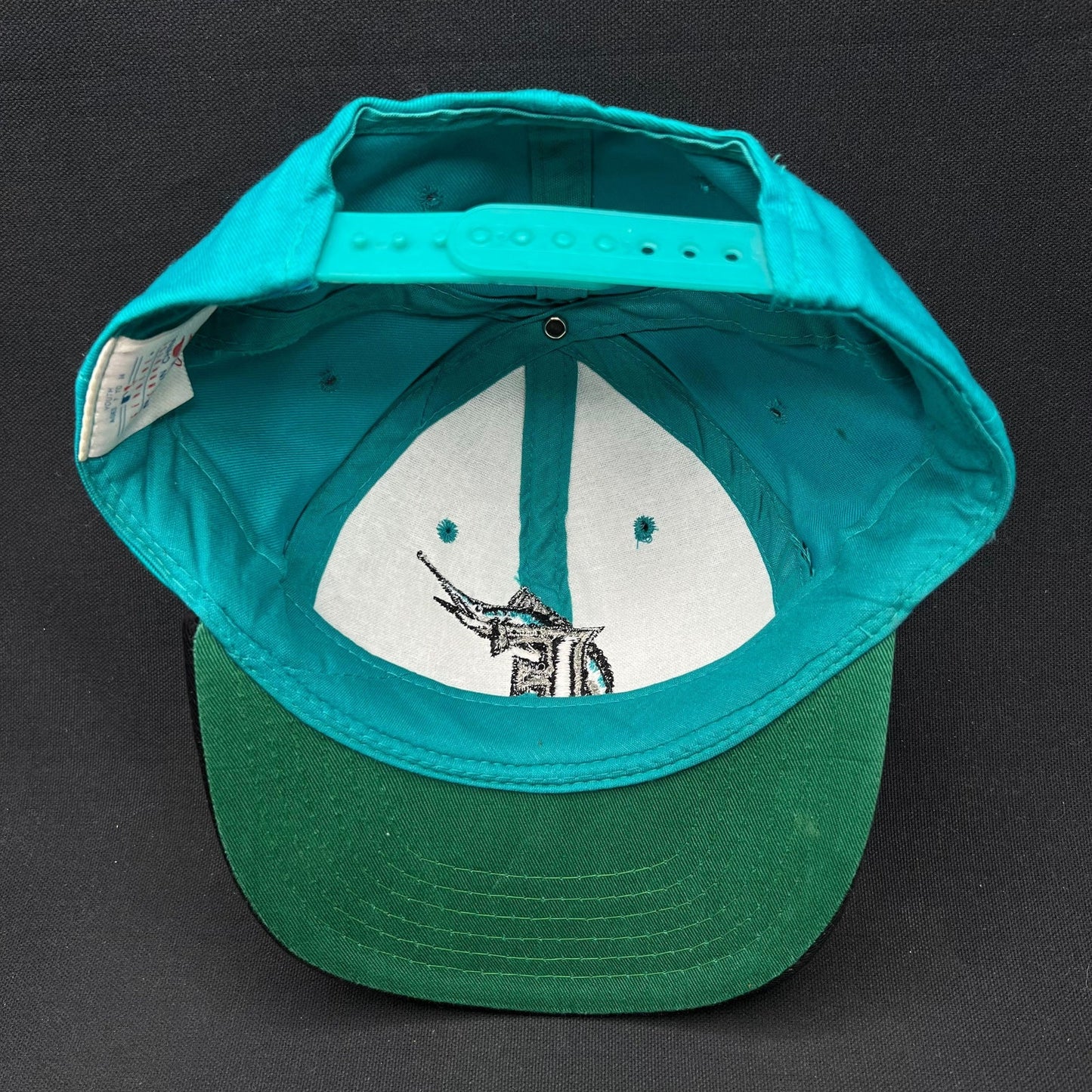 Youth Vintage Florida Marlins Snapback Teal Black Starter Cap