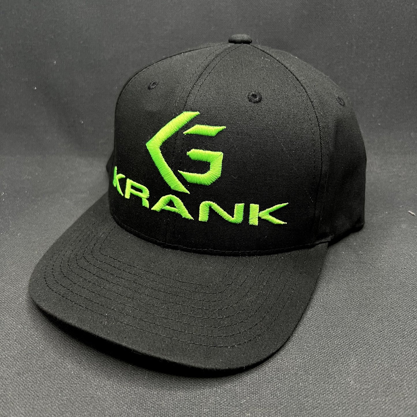 Krank Golf Flexfit L/XL Fitted Hat Black Green #KrankNation Golf Cap