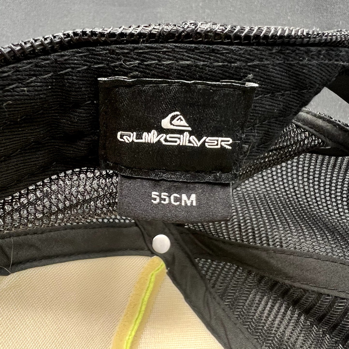 Quiksilver Neon Yellow Black Trucker Snapback Surf Skate Hat