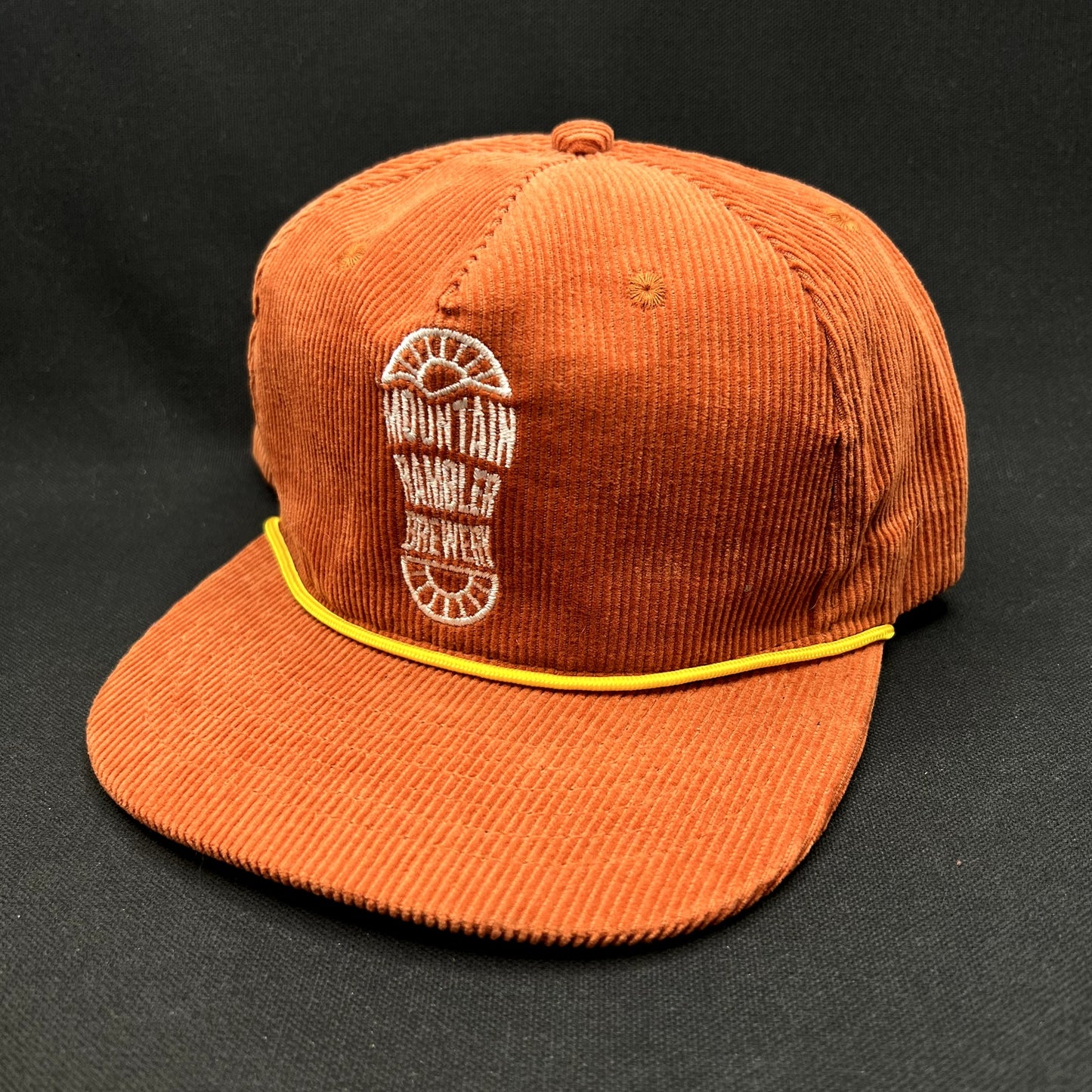 Mountain Rambler Brewing Corduroy Snapback Hat Retro Rope Cap
