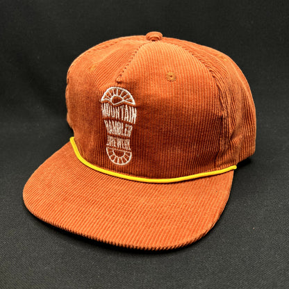 Mountain Rambler Brewing Corduroy Snapback Hat Retro Rope Cap
