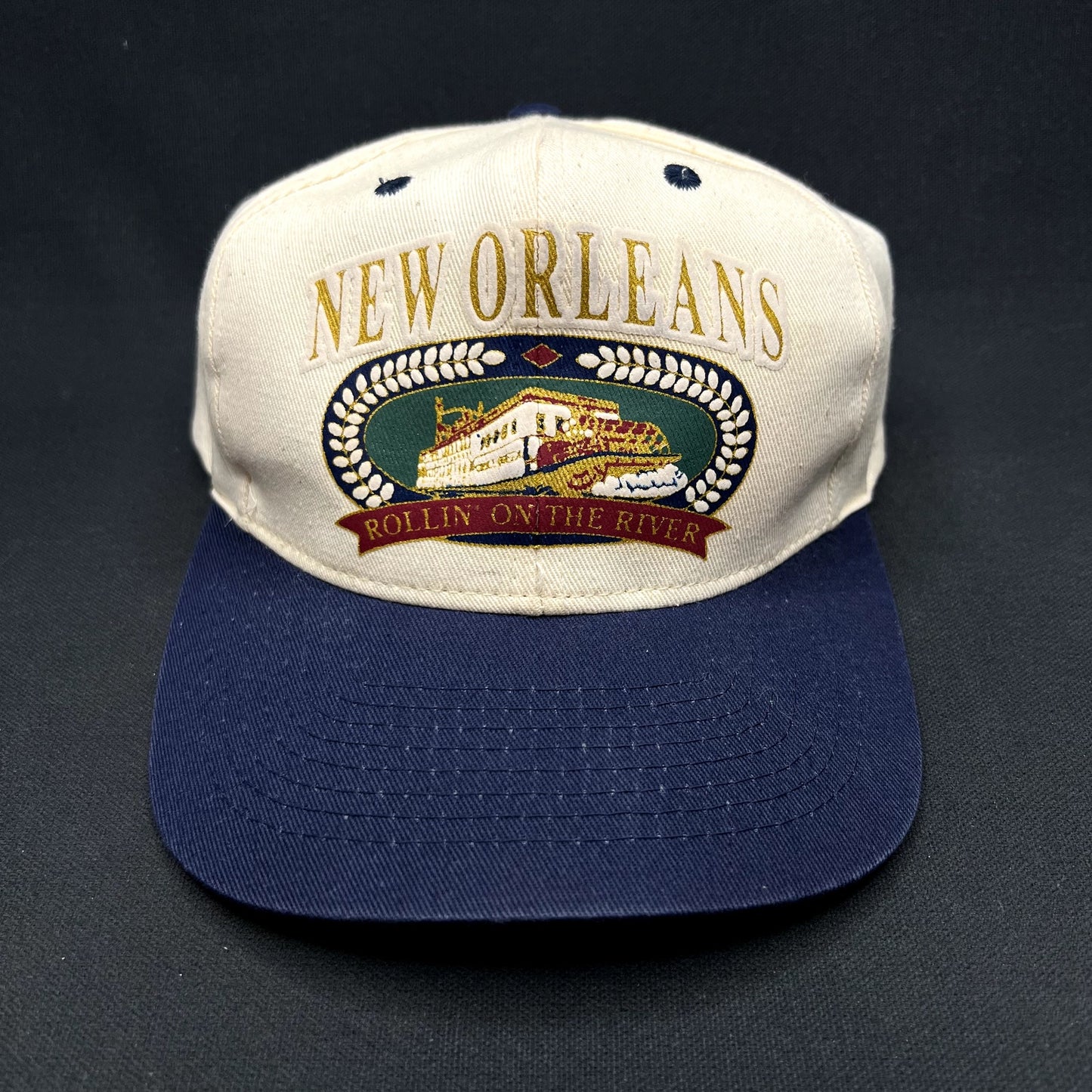 Vintage New Orleans Rollin on the River Snapback Hat Philippines Riverboat Cap