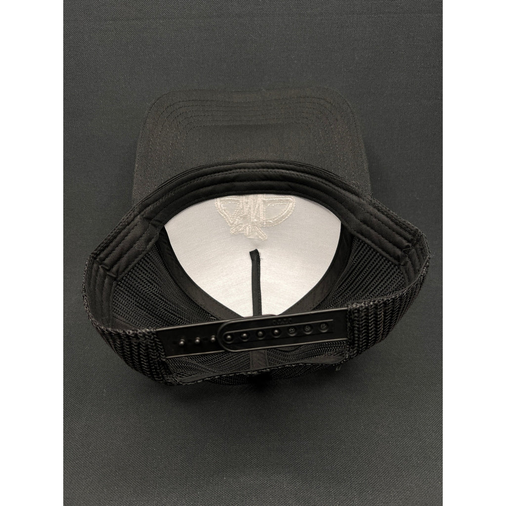 AMP Logo Black Mesh Trucker Hat – Adjustable Snapback