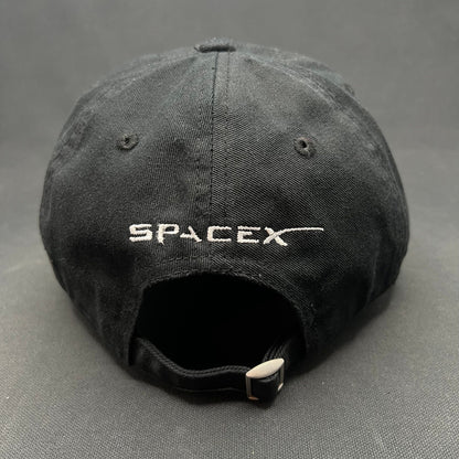 SpaceX Starship Strapback Hat Black Embroidered NASA Space Elon Musk