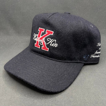 Kith x KidSuper “Kith & Kin” Wool Snapback Hat Black Script Logo