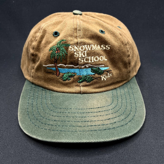 Vintage Snowmass Ski School Kids Snapback Hat Aspen Colorado USA Made