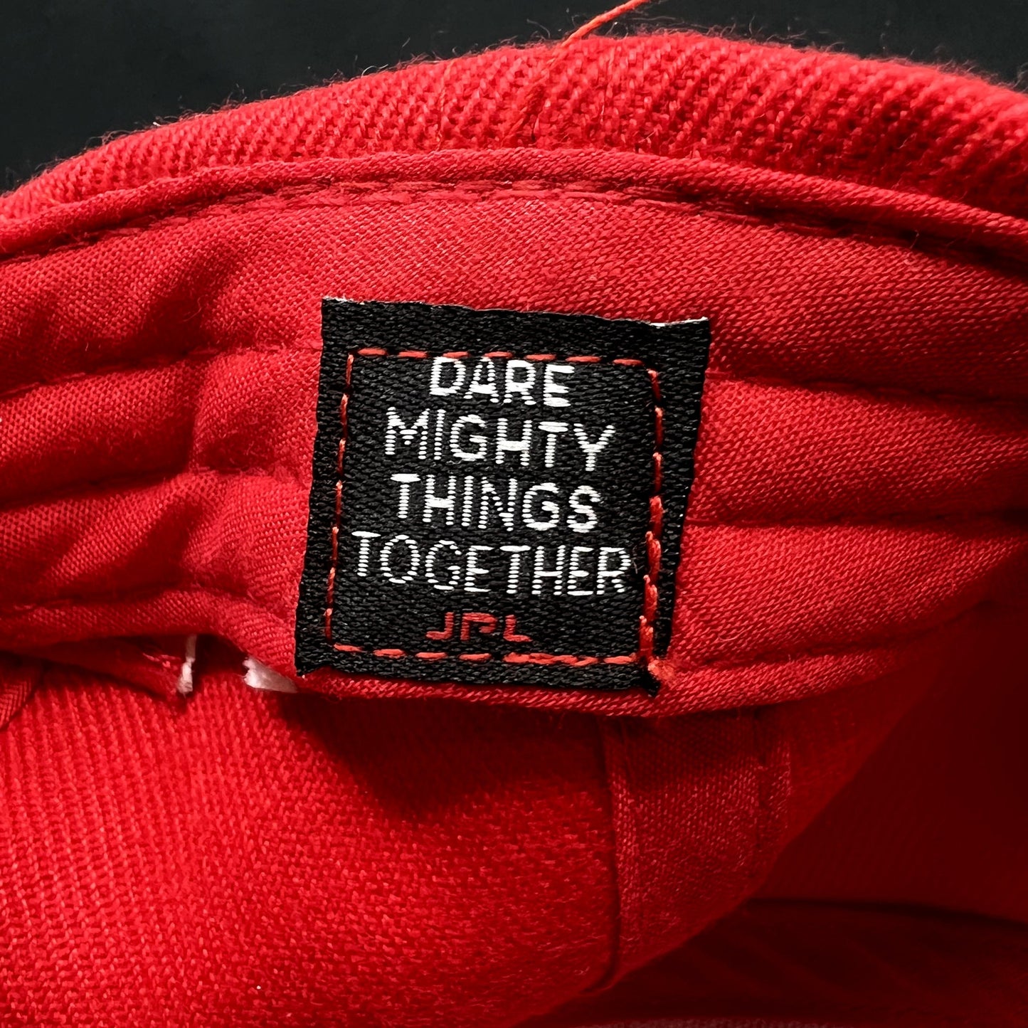 JPL Jet Propulsion Laboratory NASA Red Snapback Hat Satellite Underbrim Cap