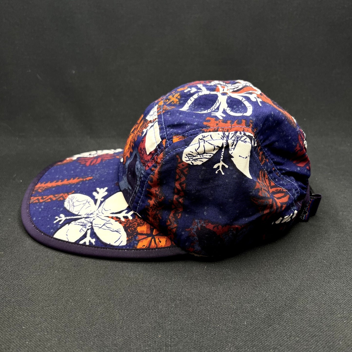 Vintage 1996 Patagonia Spoonbill Cap Purple Tropical Print Strapback USA S