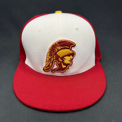 Vintage Nike USC Trojans Fitted Hat M/L Red Yellow Swoosh Cap