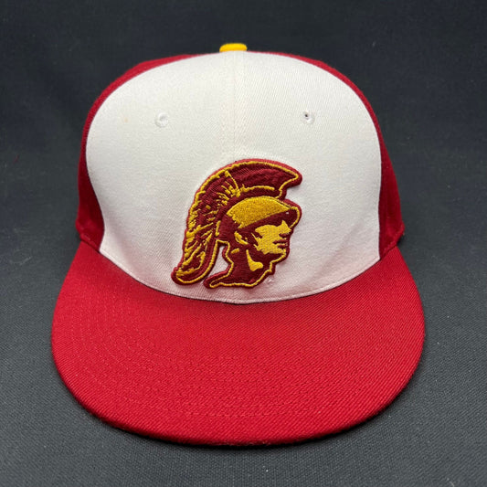 Vintage Nike USC Trojans Fitted Hat M/L Red Yellow Swoosh Cap