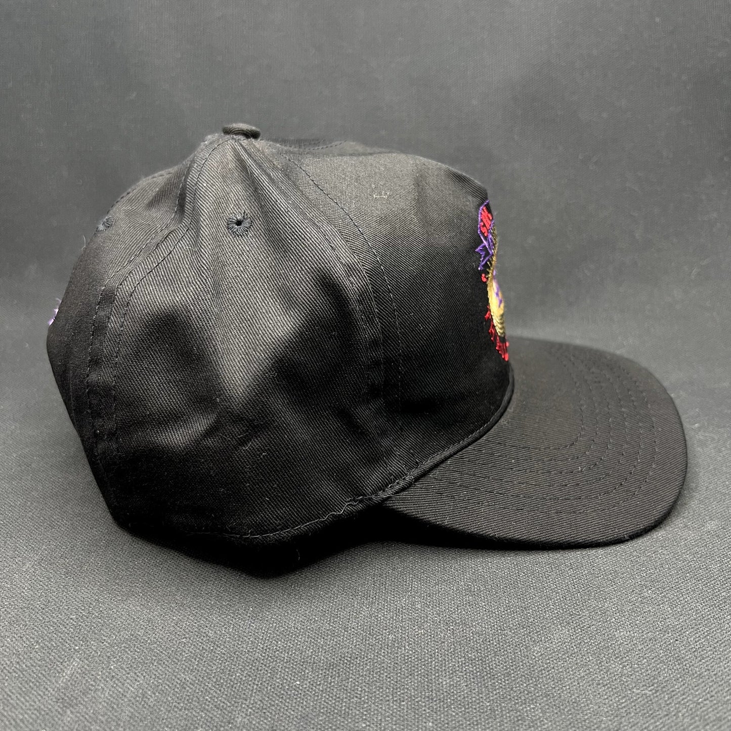 Vintage 90s Six Flags Thrill Seeker Snapback Hat Black USA