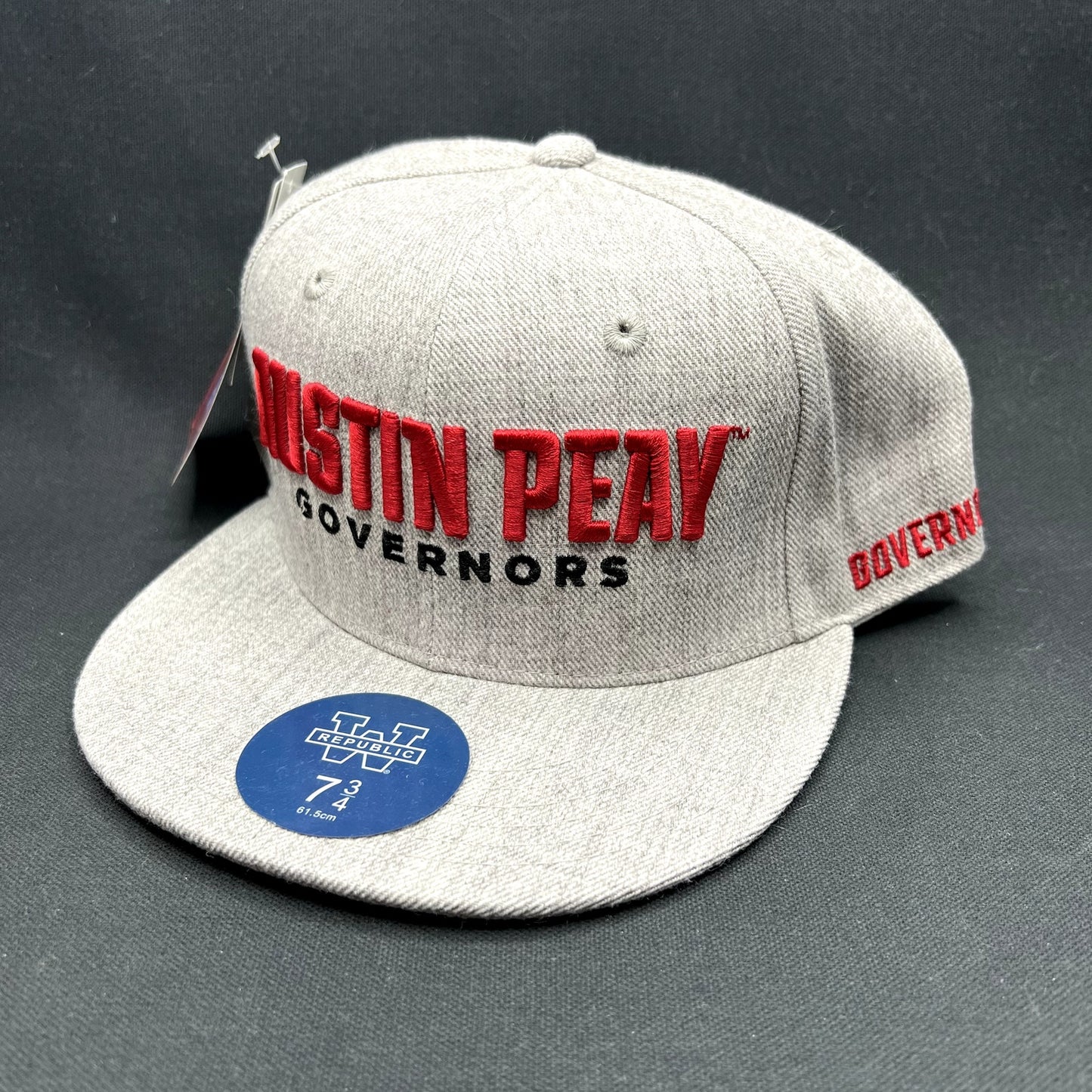Austin Peay Governors Fitted Hat 7 3/4 W Republic NCAA Gray