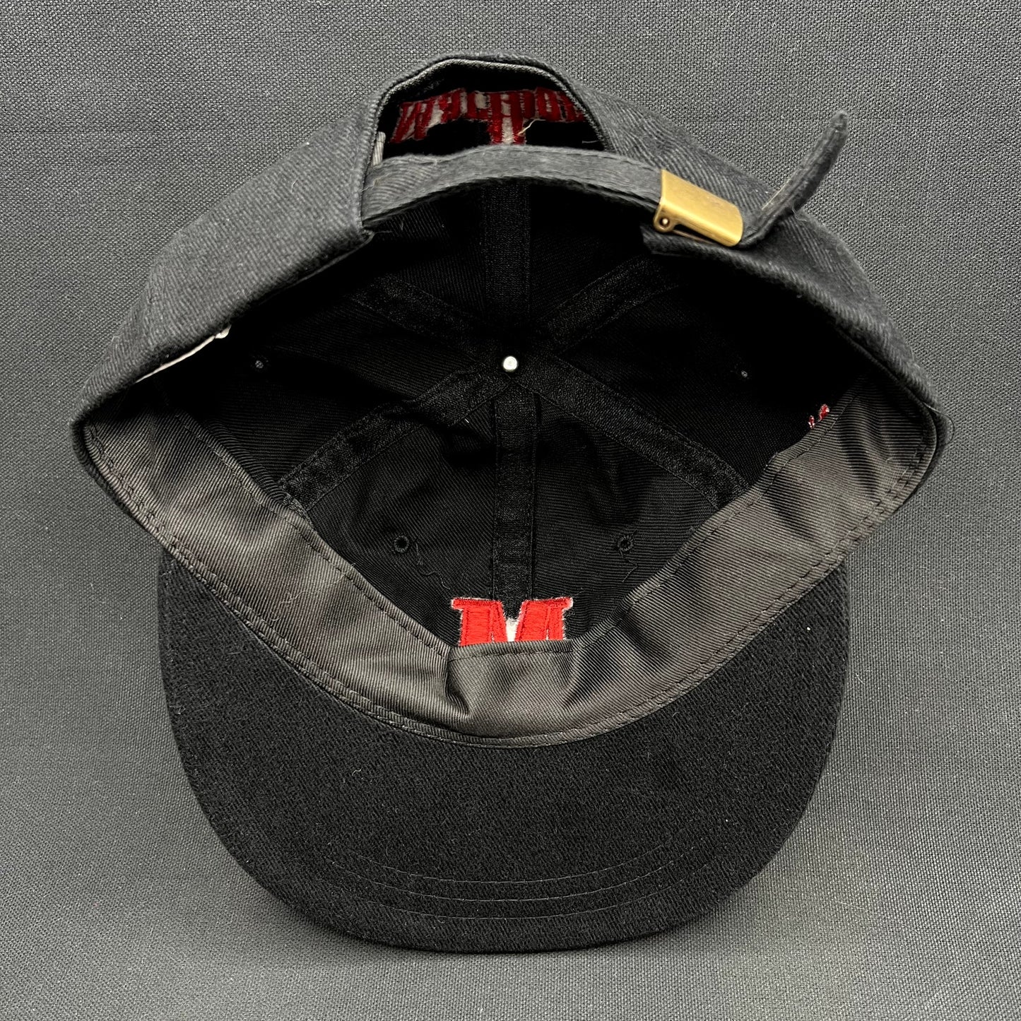 Vintage Marlboro Red “M” Strapback Hat Black Tobacco Promo Cap