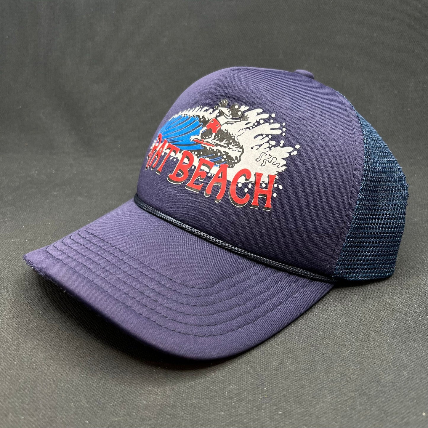 Vintage Rat Beach Surf Trucker Hat Distressed Foam Snapback