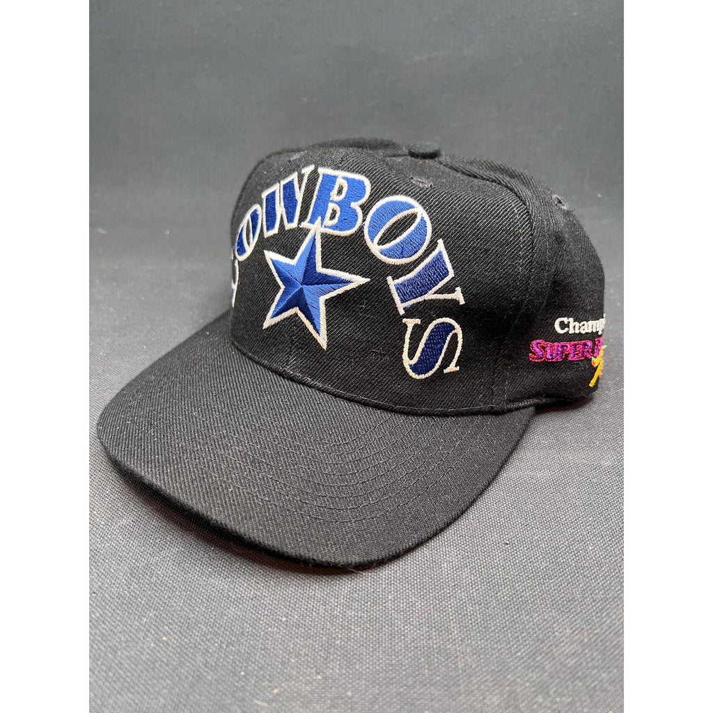 Vintage Dallas Cowboys Snapback Hat AnnCo 5X NFL Super Bowl Champs Black