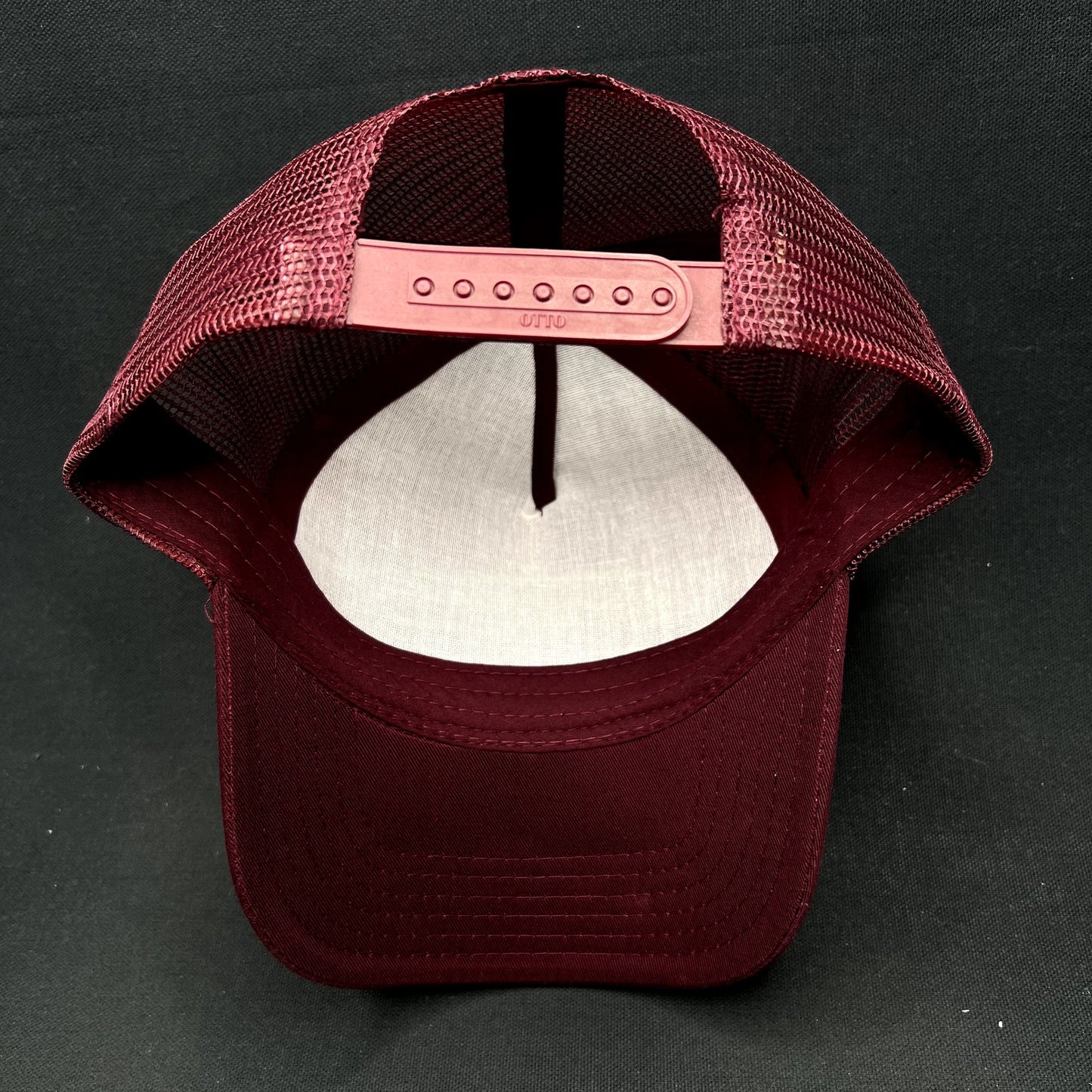 Fishing With Dynamite FWD Otto Snapback Trucker Hat Burgundy Mesh Cap