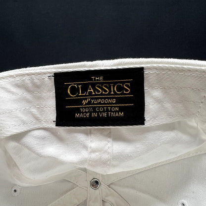 Just Like Heaven Script Strapback Hat White Purple Yupoong Classics Dad Cap NWT