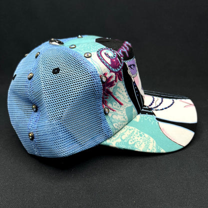 Crystal Rock Christian Audigier Rhinestone Trucker Hat Y2K NWT