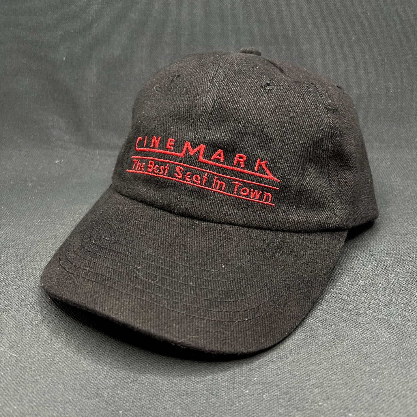 Vintage Cinemark Crew Strapback Hat The Best Seat In Town Black Red