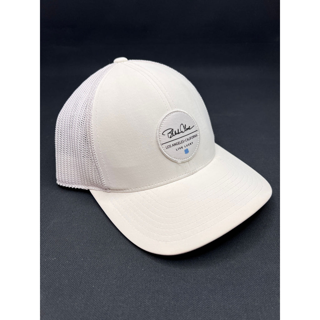 Rare Black Clover Sample Not for Sale Trucker Hat Live Lucky White