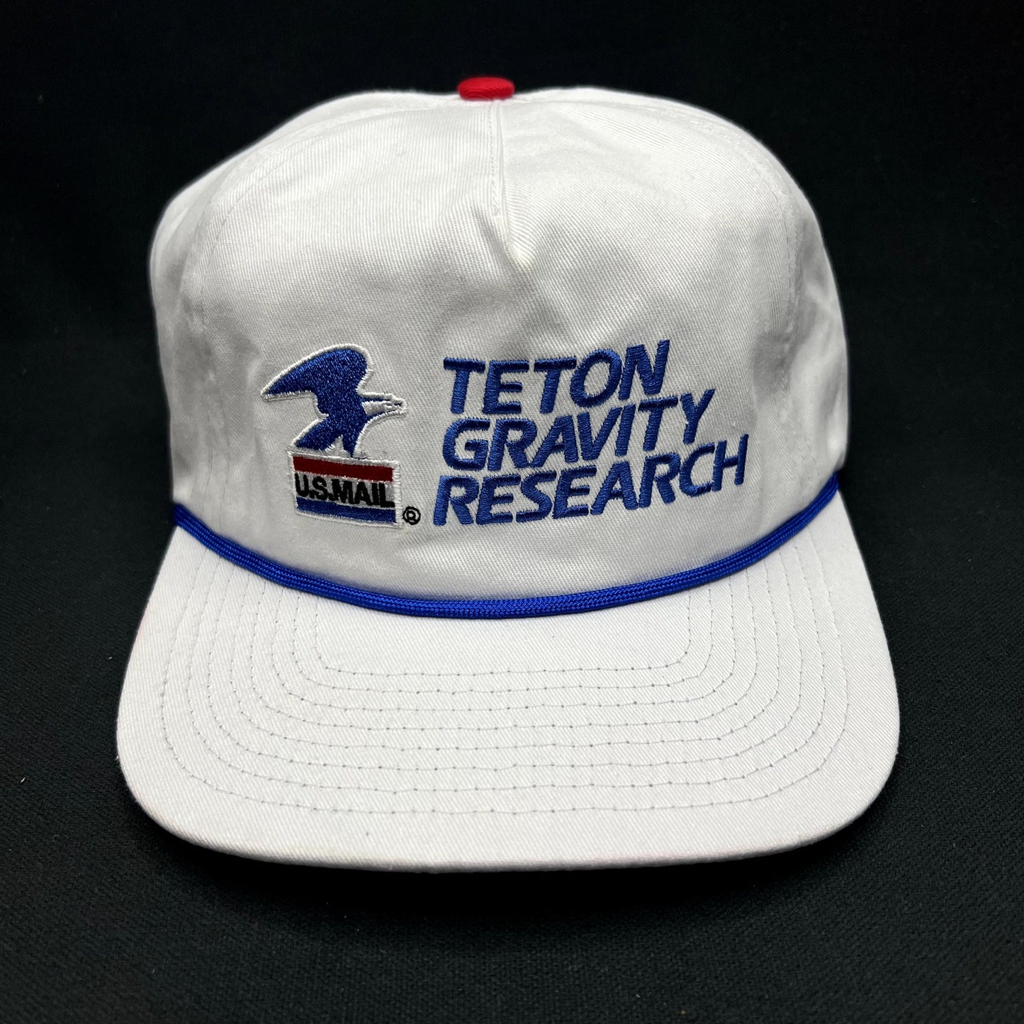 Teton Gravity Research USPS Mail Snapback Hat White Rope Cap Lightly Damaged