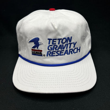 Teton Gravity Research USPS Mail Snapback Hat White Rope Cap Lightly Damaged