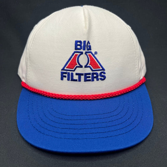 Vintage Big A Filters Snapback Hat USA Rope Trucker Style