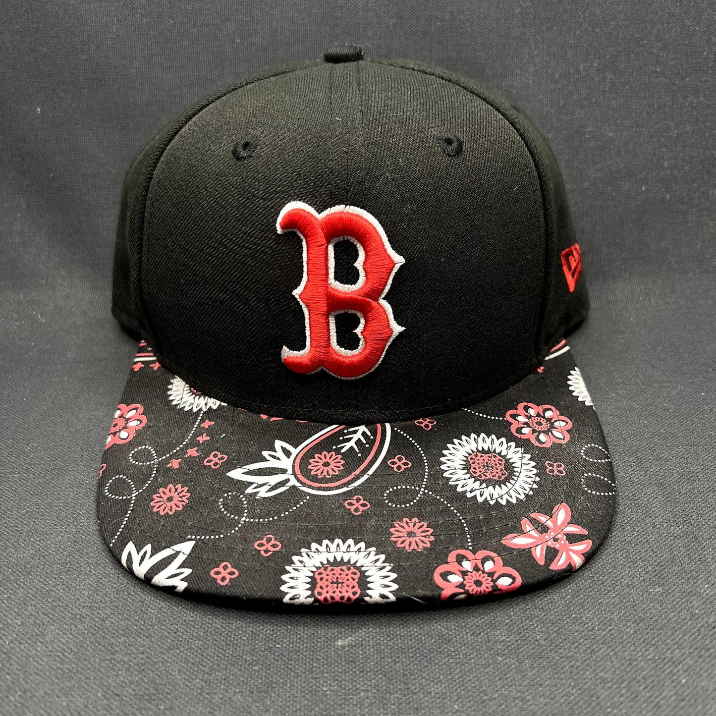 New Era Boston Red Sox Snapback Hat Floral Paisley Brim 9FIFTY