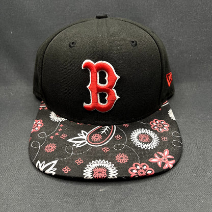 New Era Boston Red Sox Snapback Hat Floral Paisley Brim 9FIFTY